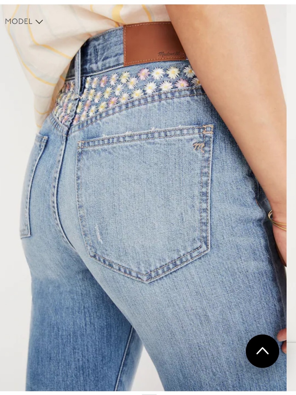 Madewell The Perfect Vintage Jean Floral Embroidered Edition Size 26